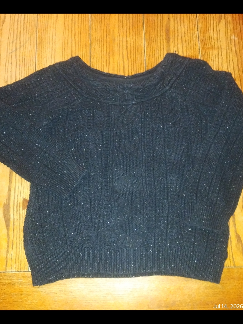 Lauren Ralph Lauren Size L Sparkly Black Sweater